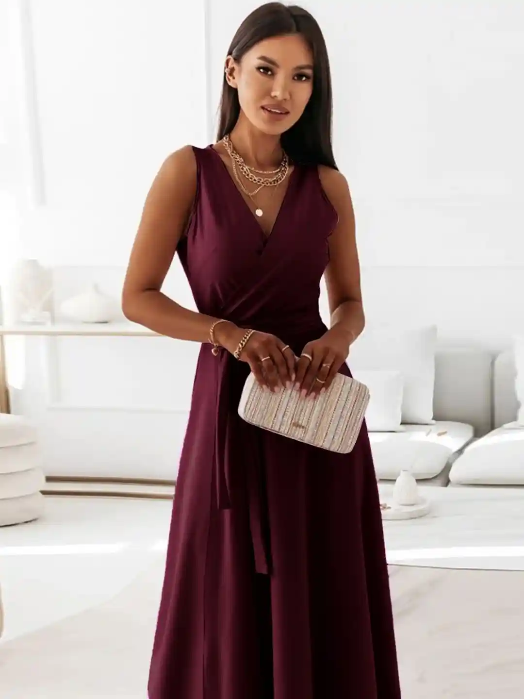 HERE&NOW V-Neck Wrap Maxi Dress