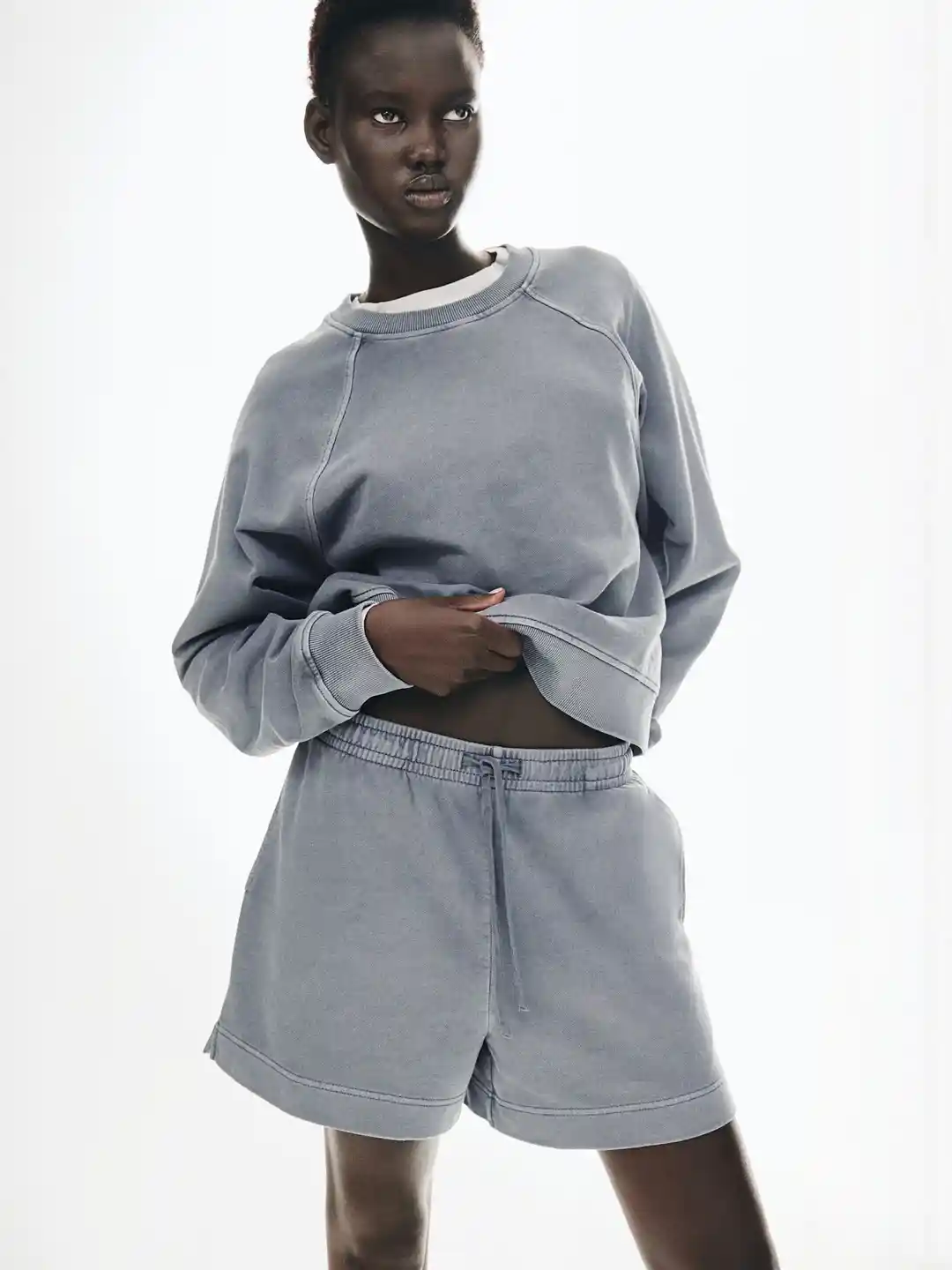 Buy H&M Washed Cotton Sweatshorts Shorts for Women 32564891 Myntra