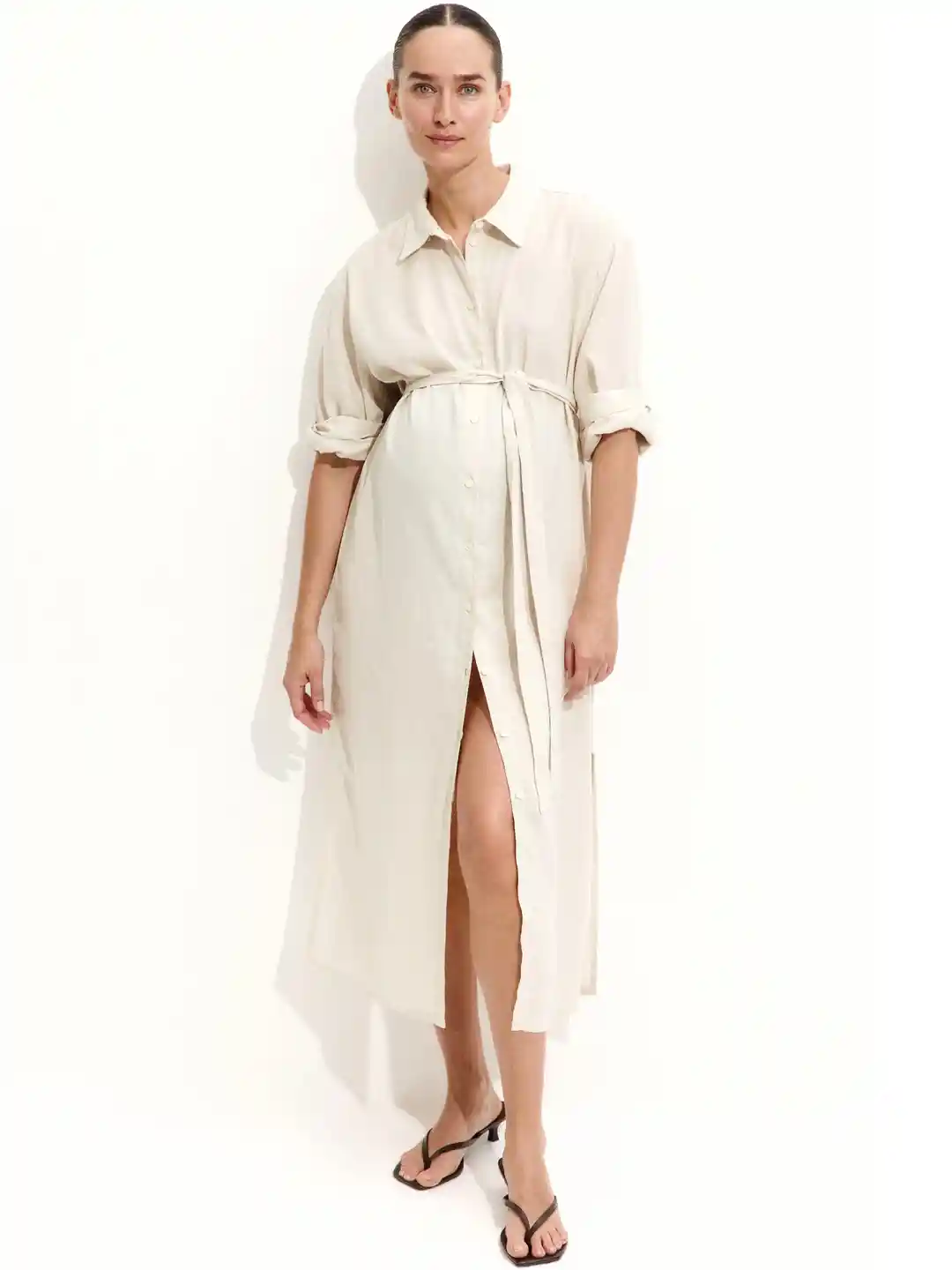 Buy H&M MAMA Linen-Blend Shirt Dress Dresses for Women 34019660