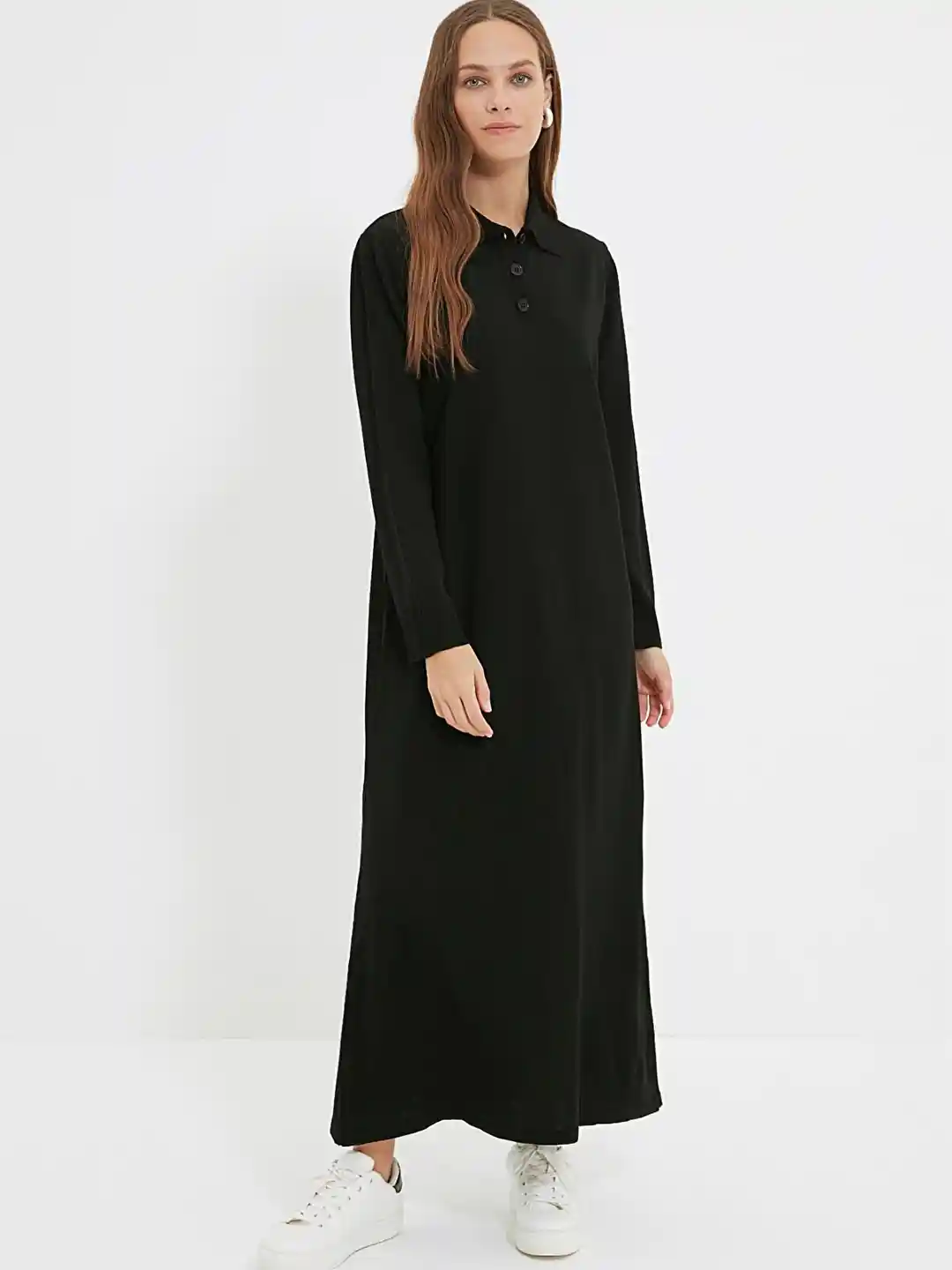 Buy Trendyol Women Black Solid Shirt Maxi Dress Dresses for