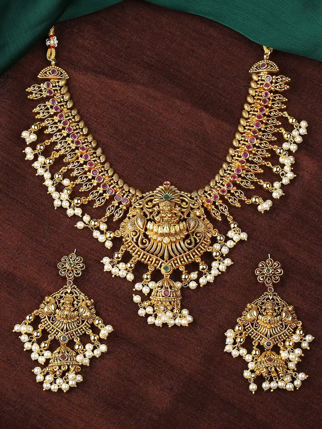 Buy Estele Gold Plated Traditional Lakshmi Devi Designer Necklace