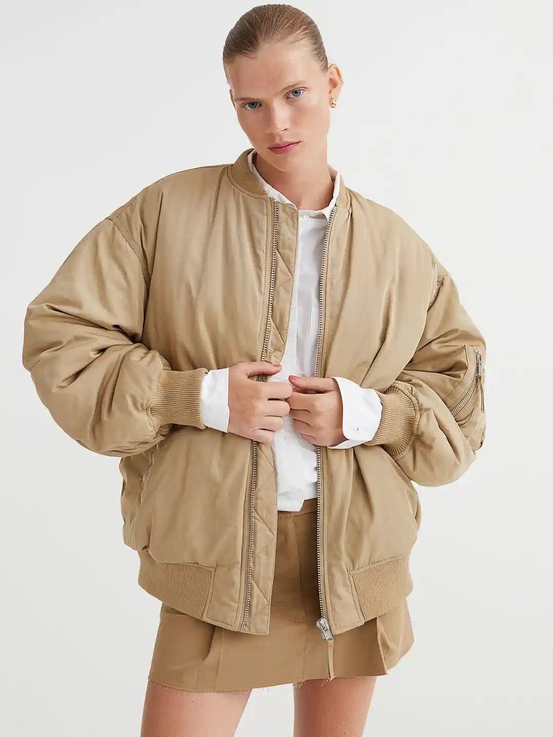 Jeans Bomberjacke Damen H&m Oversized Bomber Womens Black