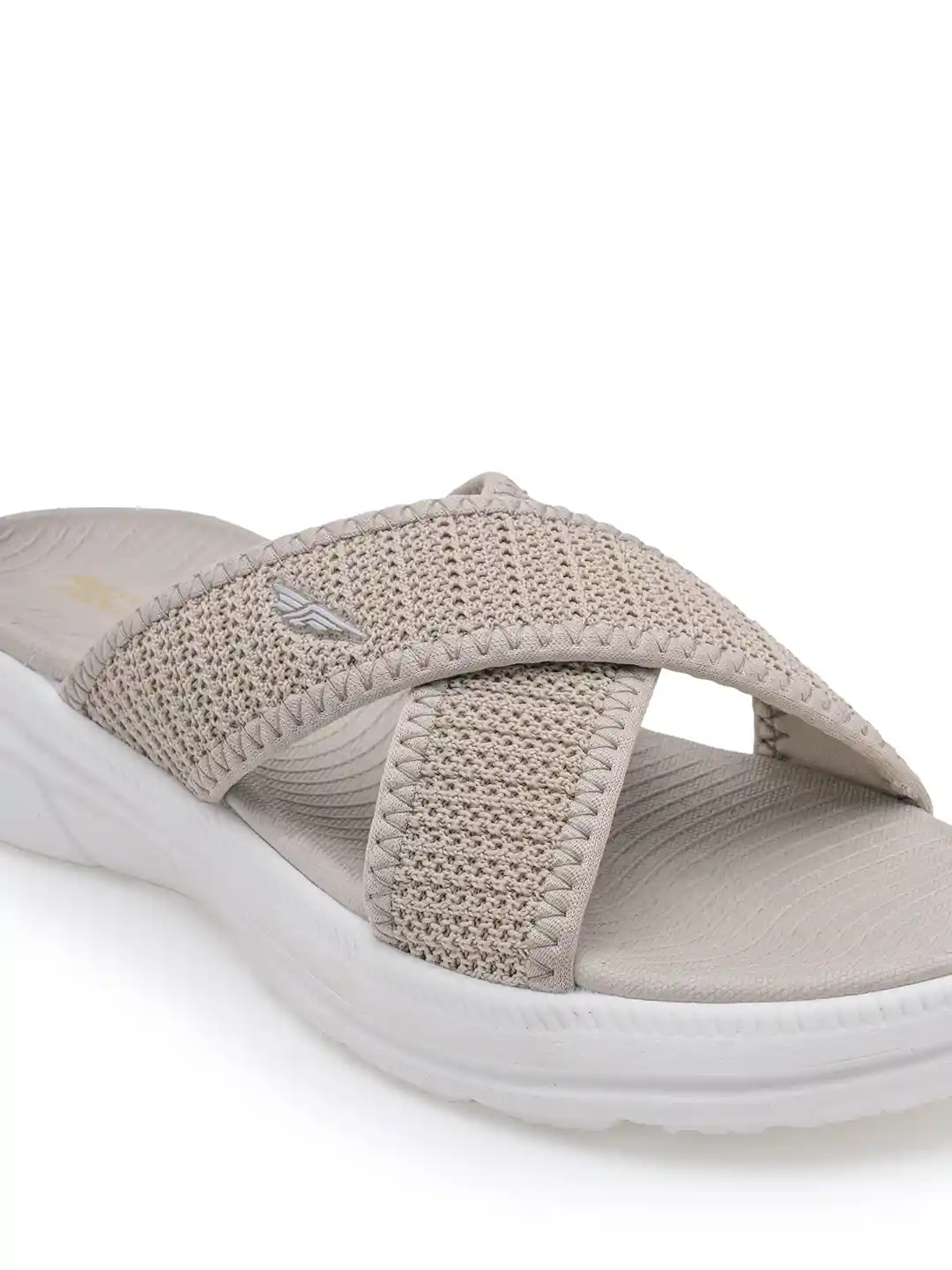 Buy Red Tape Women Beige White Rubber Sliders Flip Flops for