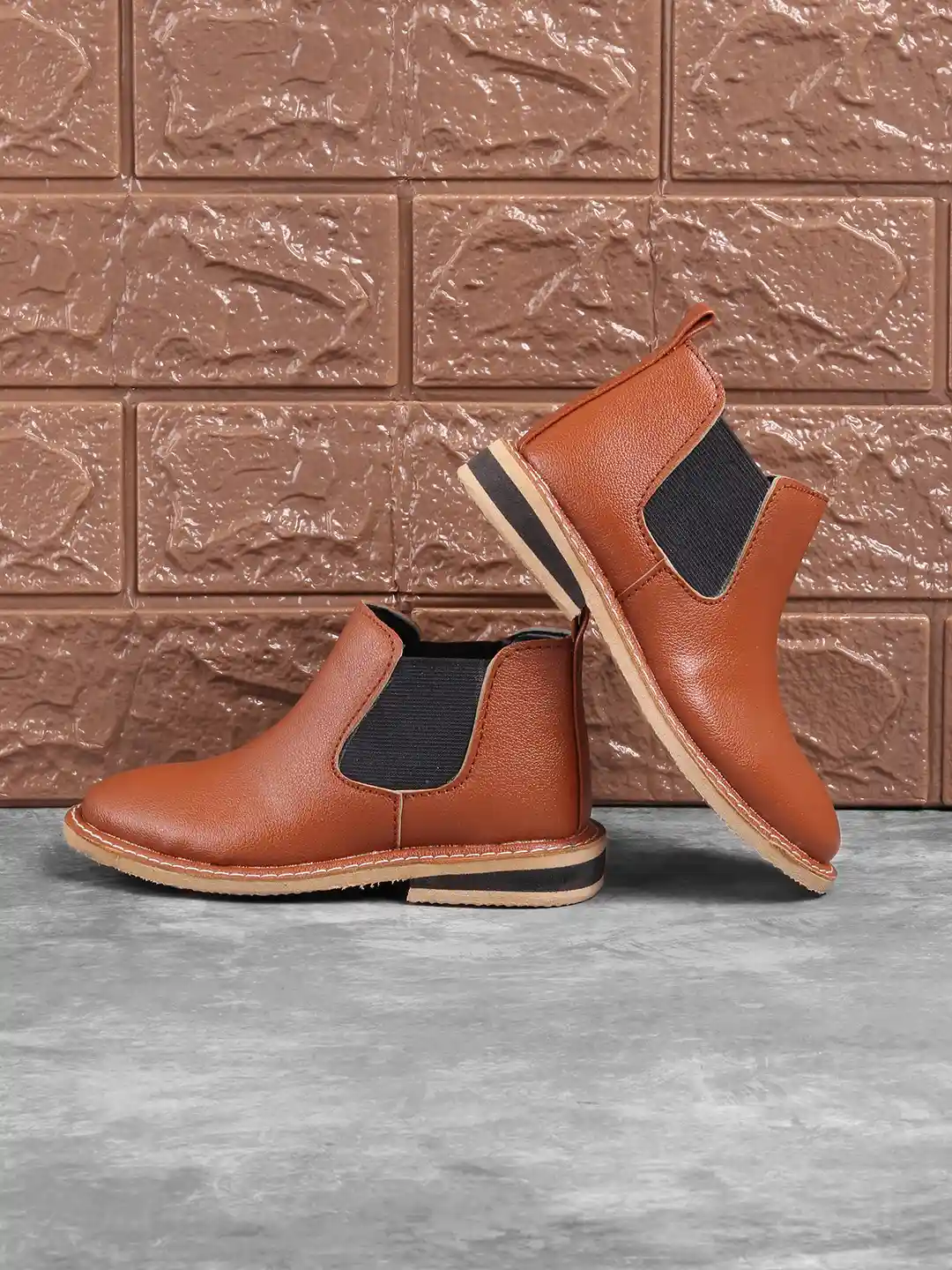 Buy Jazzy Juniors Boys Tan Brown Solid Chelsea Boots Boots for