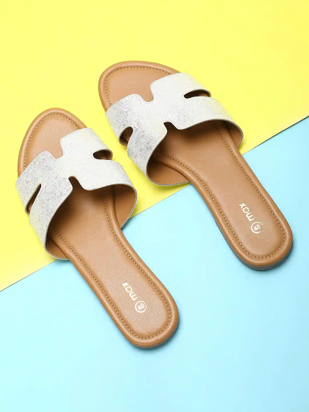 Buy max Women Silver-Toned Open Toe Flats Flats for Women