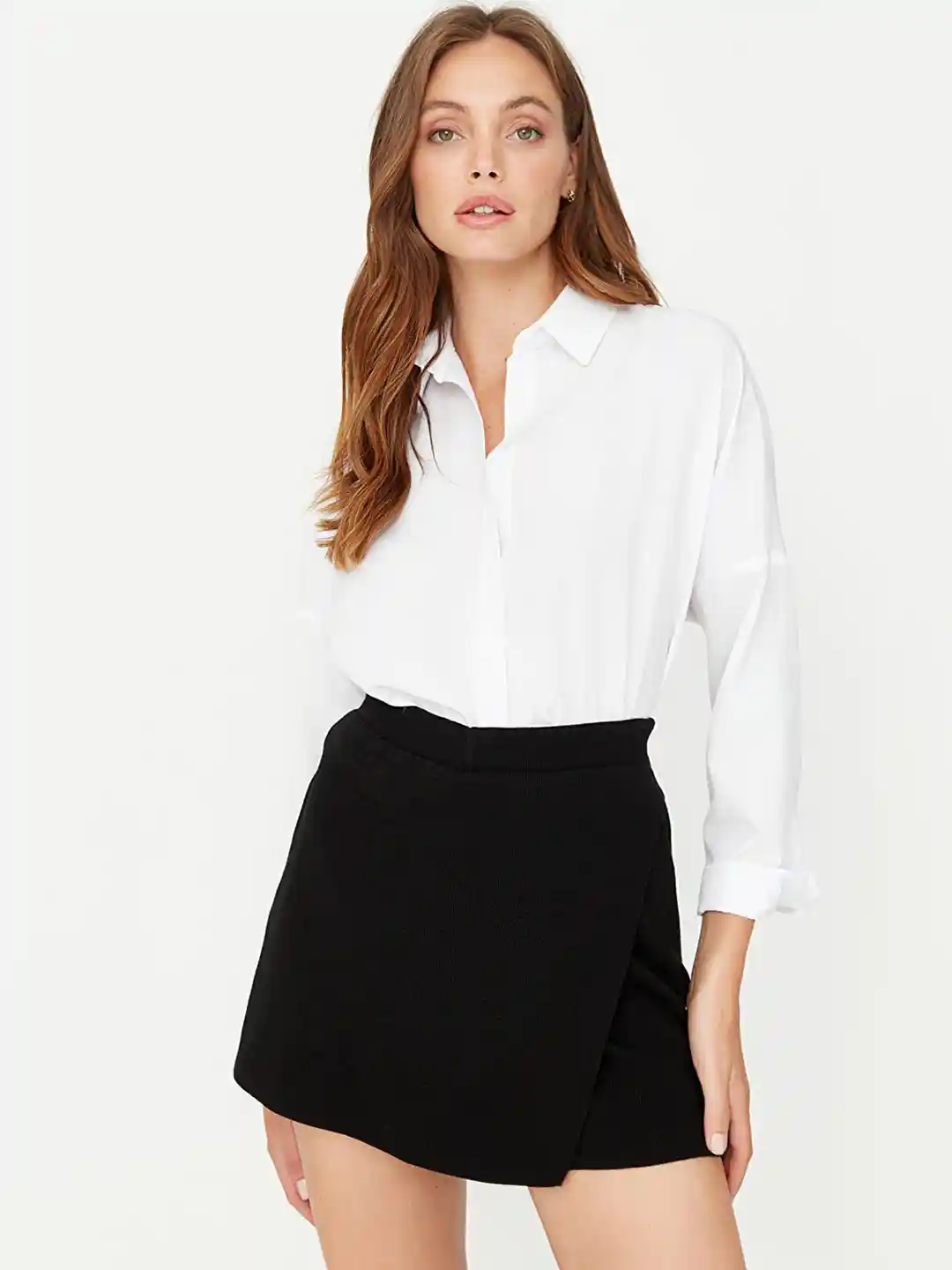 Buy Trendyol Women Black Solid Mini Wrap Skirt - Skirts for Women