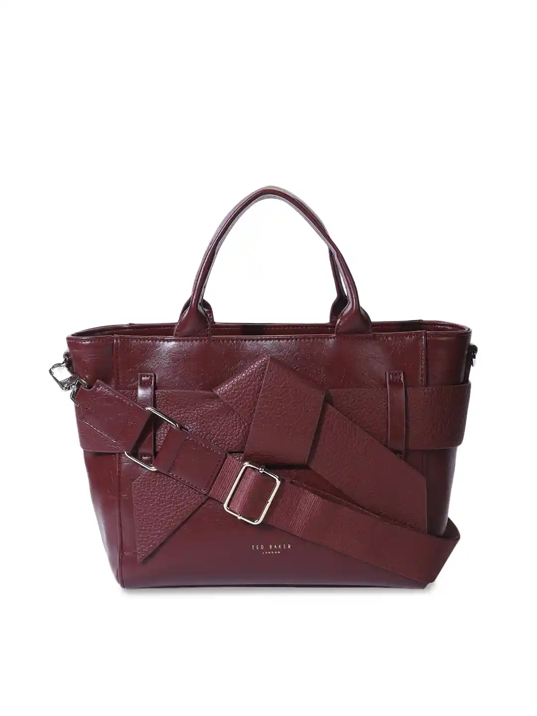 Buy Ted Baker Women Burgundy Textured Handheld Bag Handbags for