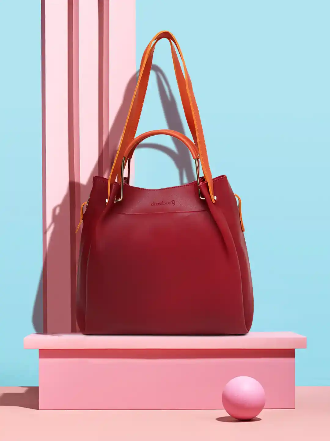 Buy DressBerry Maroon Solid Shoulder Bag Handbags for Women