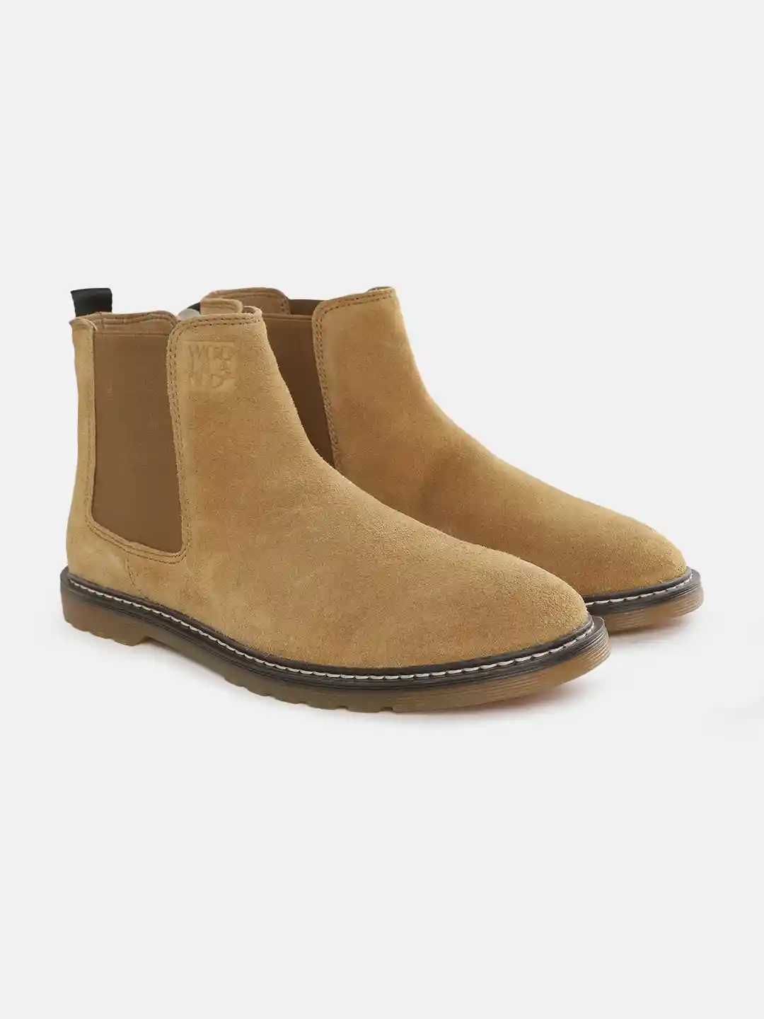 Buy Woodland Men Camel Brown Solid Leather Chelsea Boots Boots