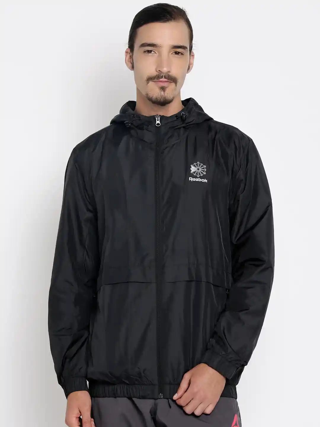 Buy Reebok Classic Men Black Hooded Windbreaker Jacket Jackets