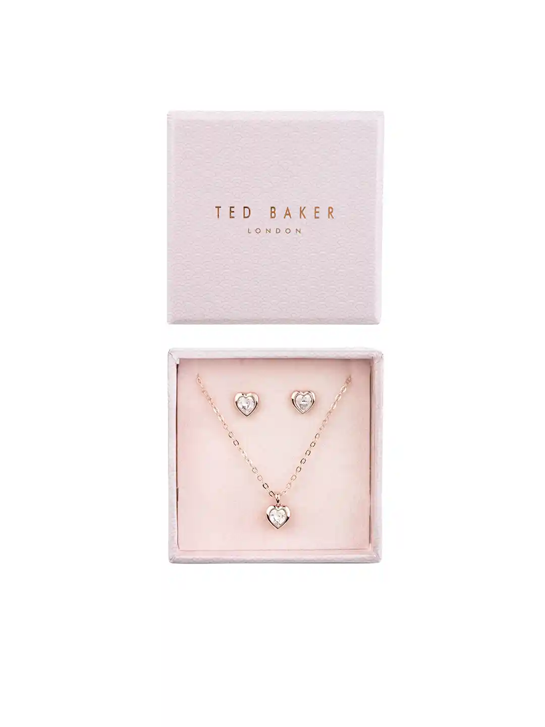 Buy Ted Baker Rose-Gold Toned White Crystal-Studded Jewellery
