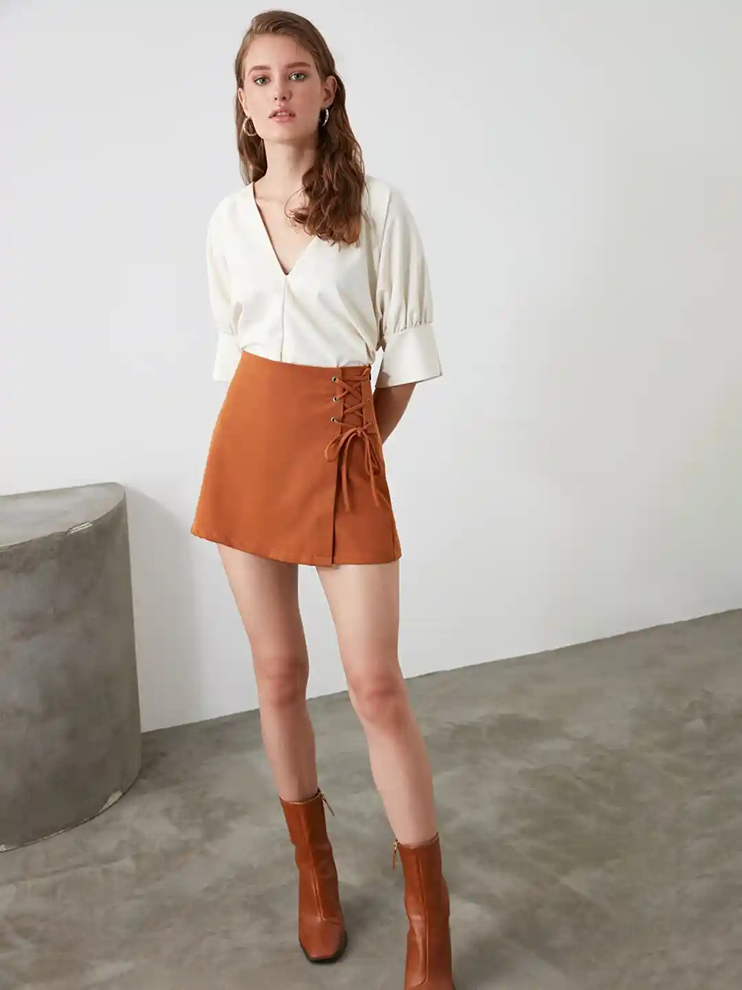 Buy Trendyol Women Camel Brown Skorts Skirts for Women 20380232