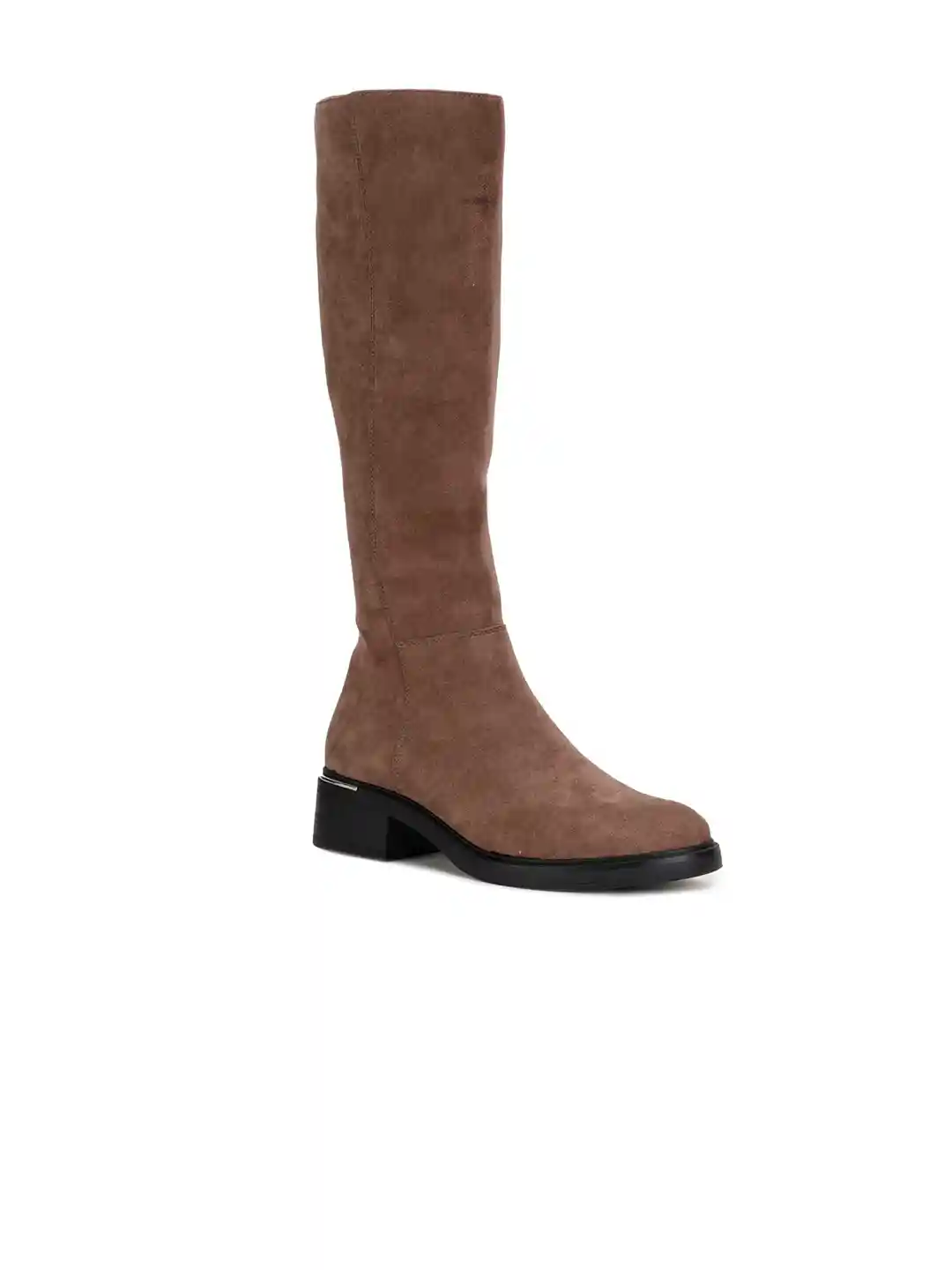 Suede Boots Knee Length Boots Myntra Bata Women Tan Textured Knee