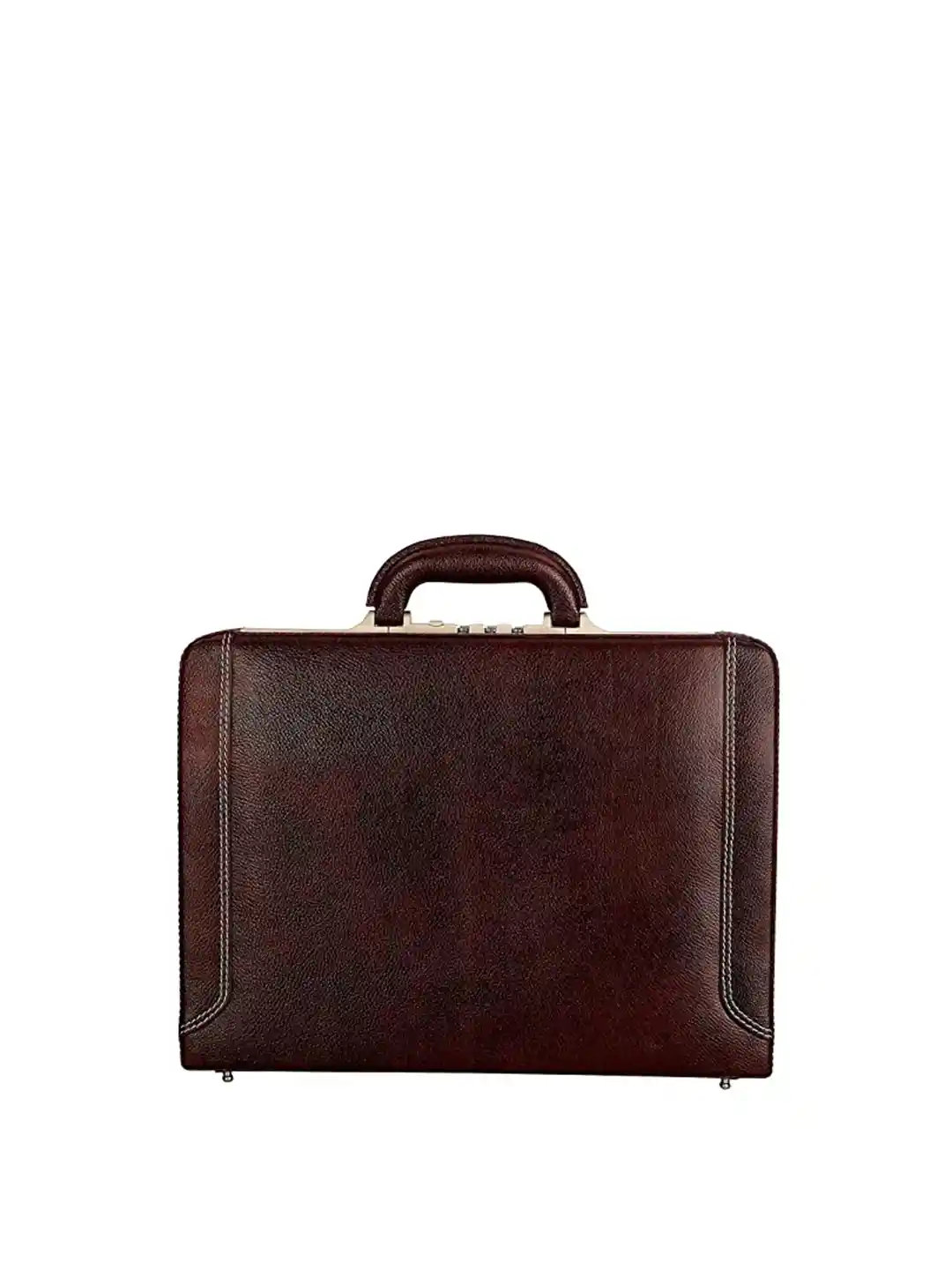RICHSIGN Unisex Brown Leather Laptop Office Briefcase Bag