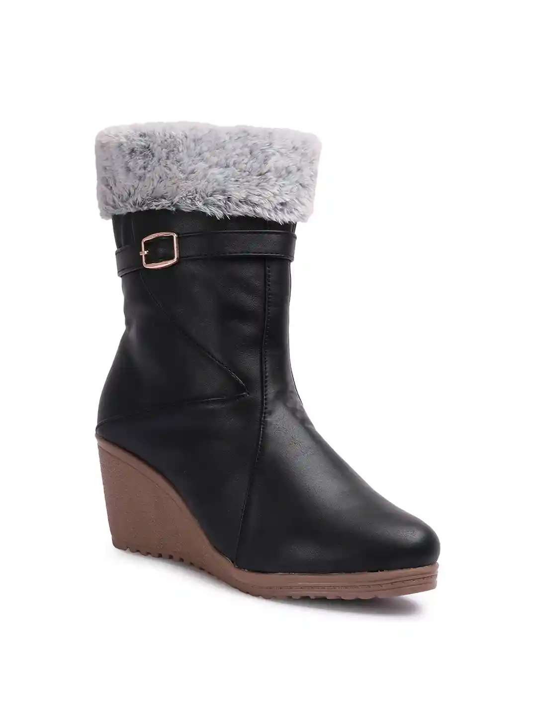 Picktoes Women Faux Fur Trim Boots