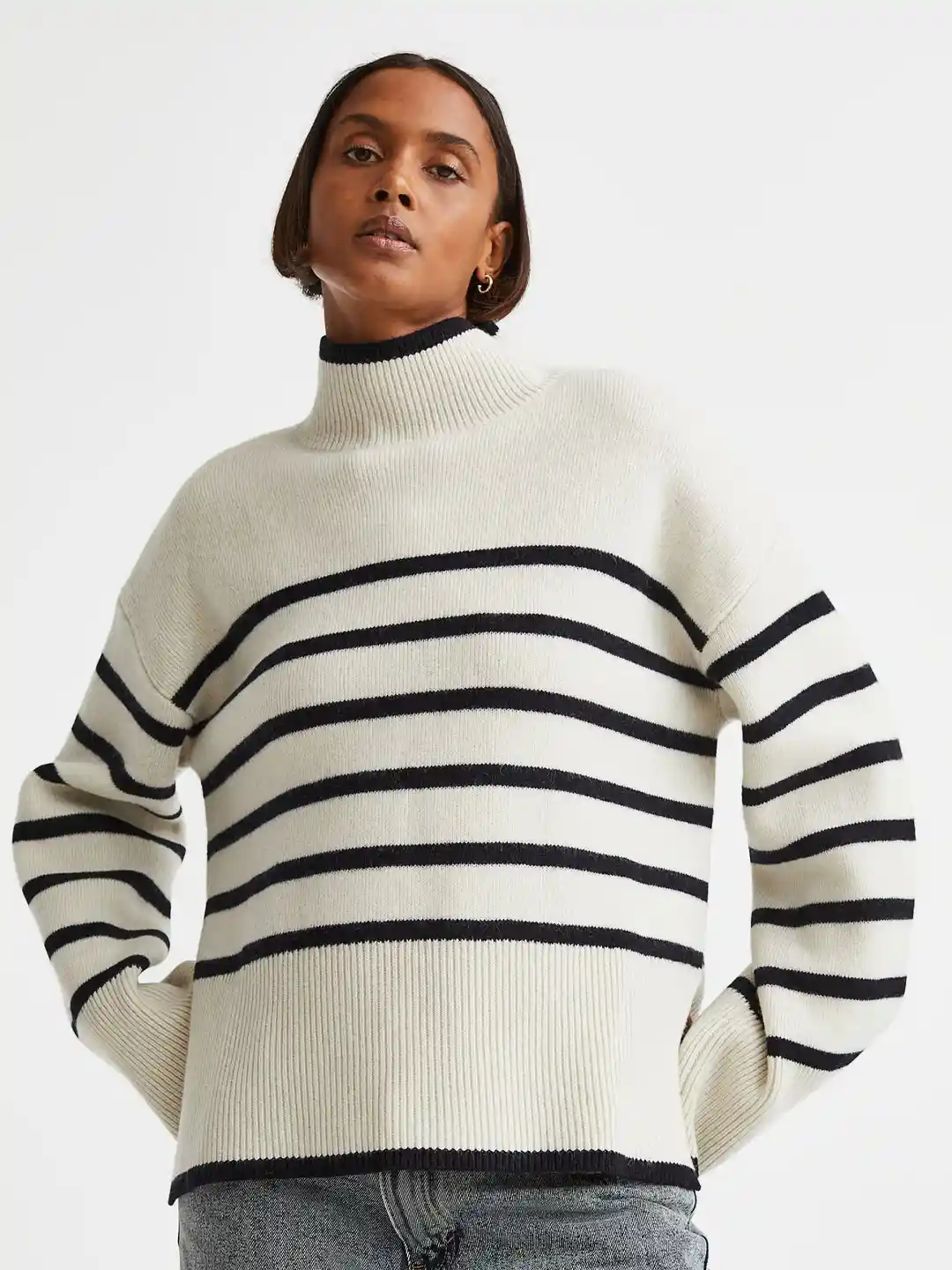 H&M Women Striped Striped Pullover Sweater