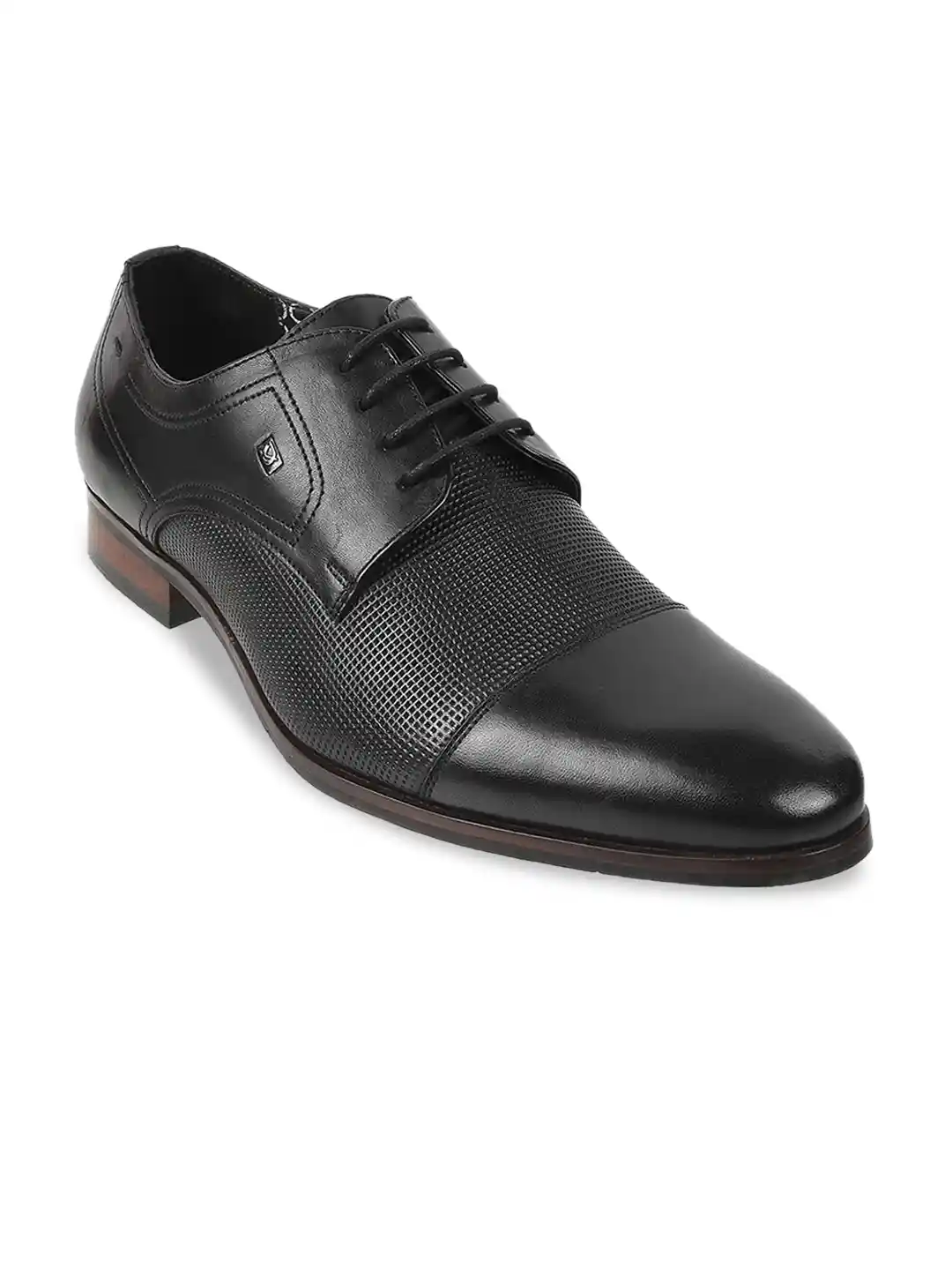 Buy DAVINCHI Men Black Solid Leather Formal Deby Shoes Formal