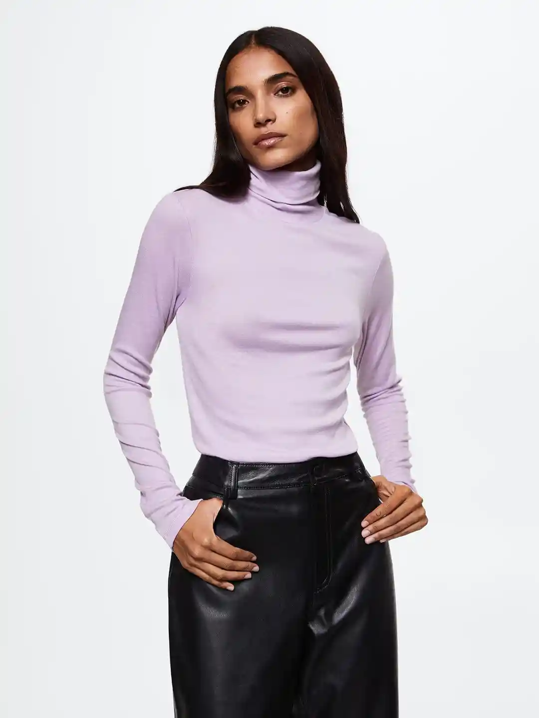 Turtleneck Shirt Turtleneck Mango MANGO Women Lavender Turtle Neck