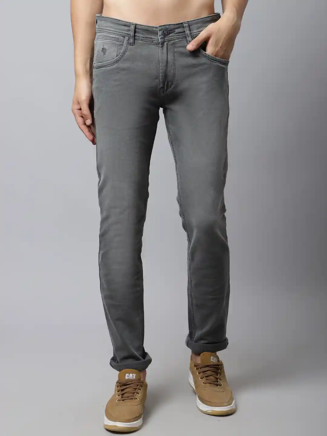 Buy Cantabil Men Olive Green Heavy Fade Jeans Jeans for Men