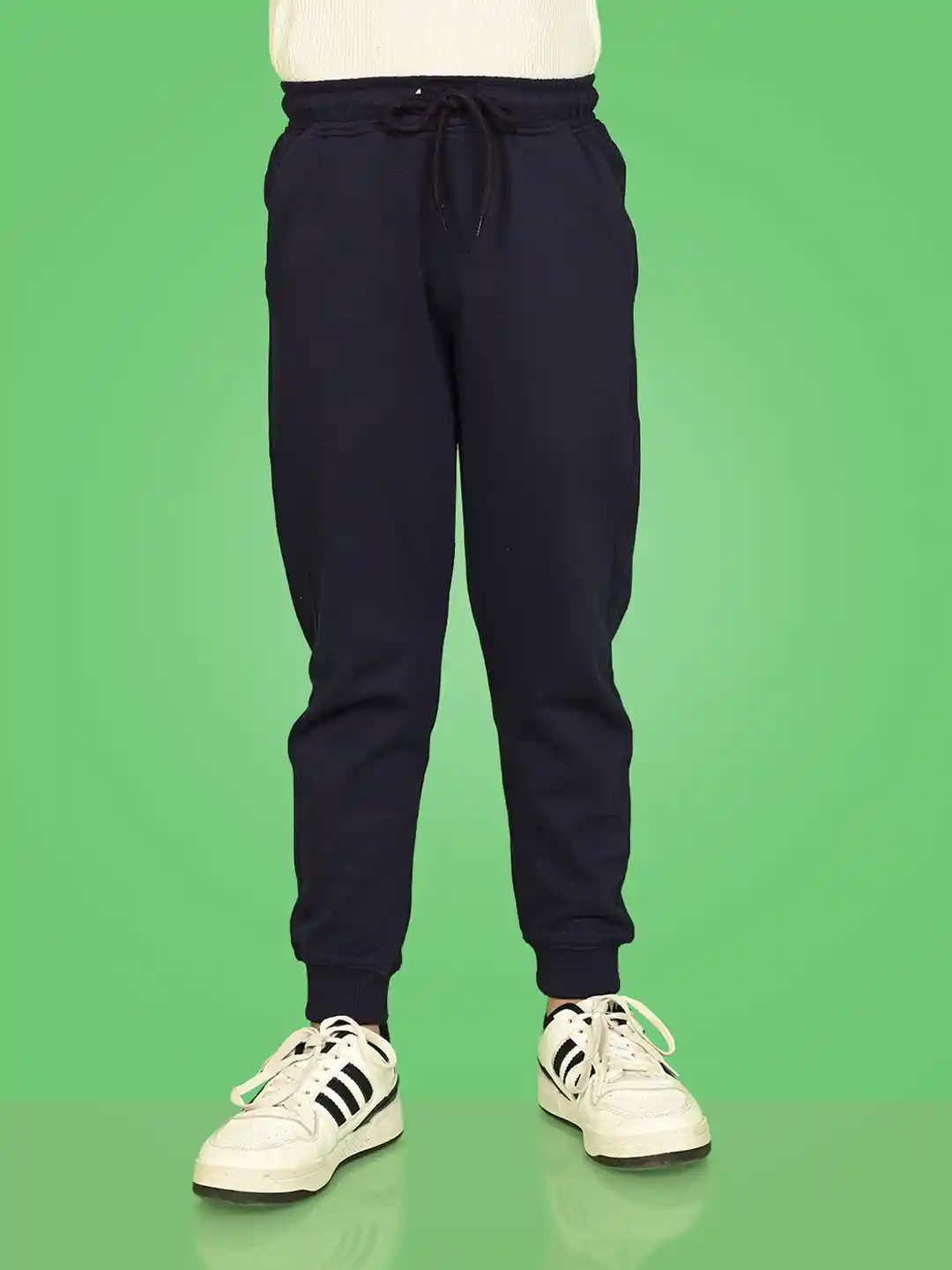 NUSYL Kids Navy Blue Solid Joggers