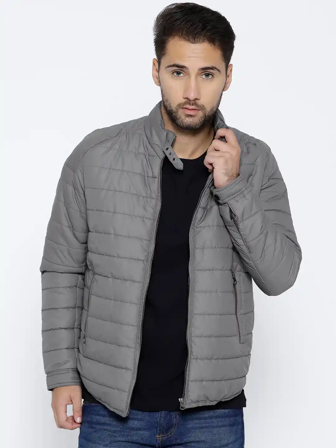 Leather Jacket John Player Jacket Price HOT Grey John Player Mens