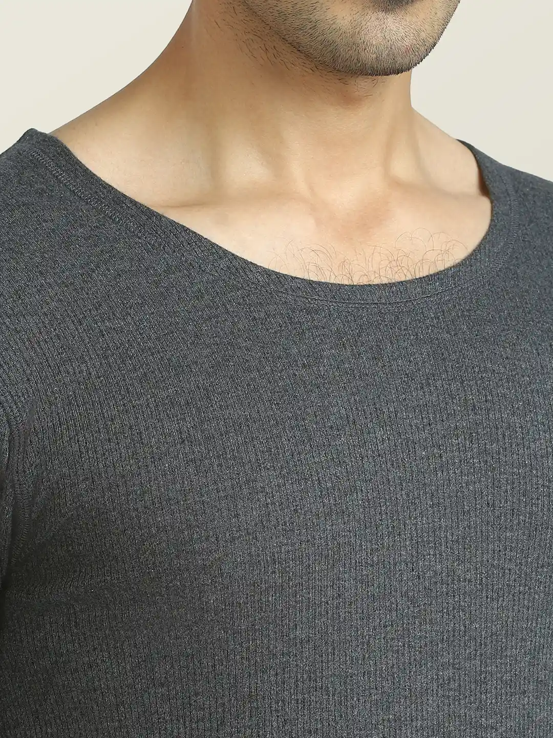 Buy XYXX Men Grey Cotton Rich Short Sleeve Thermal Set Thermal