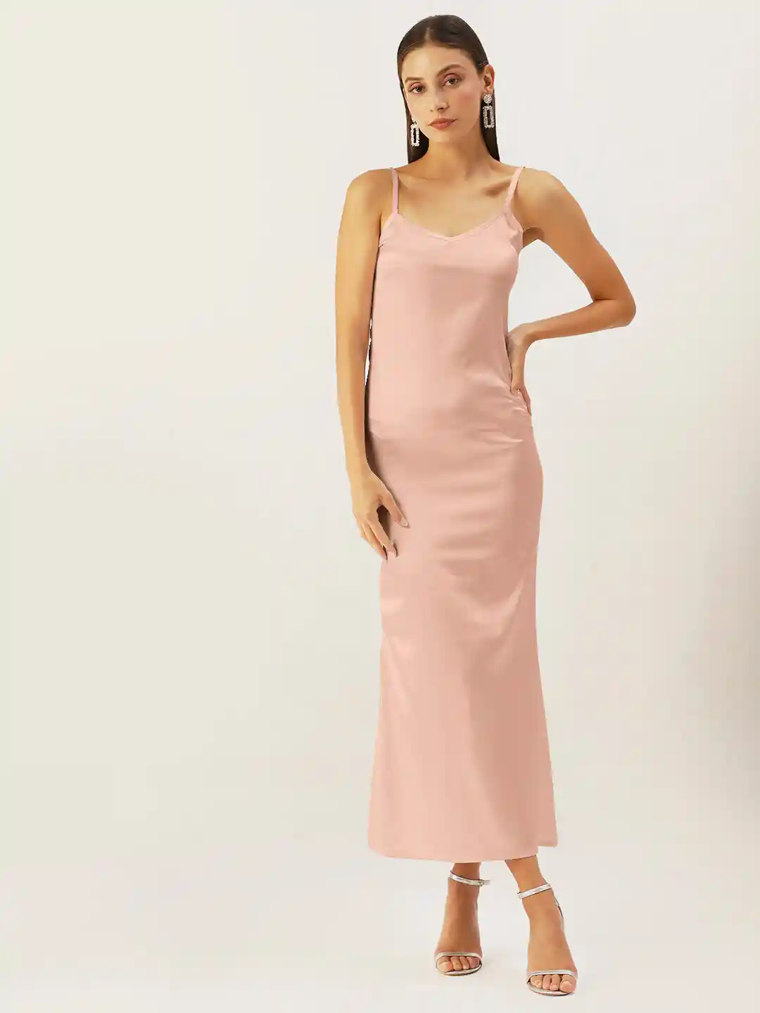DressBerry Woman Spaghetti Strap Satin Maxi Maxi Dress