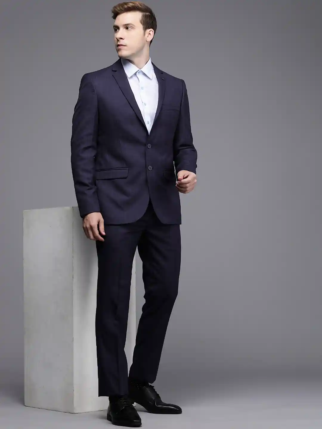 Buy Raymond Men Slim Fit Checked Single-Breasted 2-Piece Formal