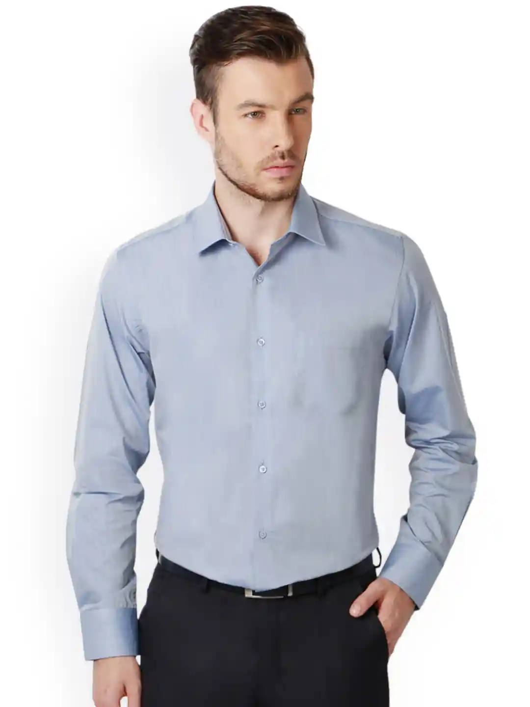 Buy Peter England Men Blue Slim Fit Solid Formal Shirt Shirts