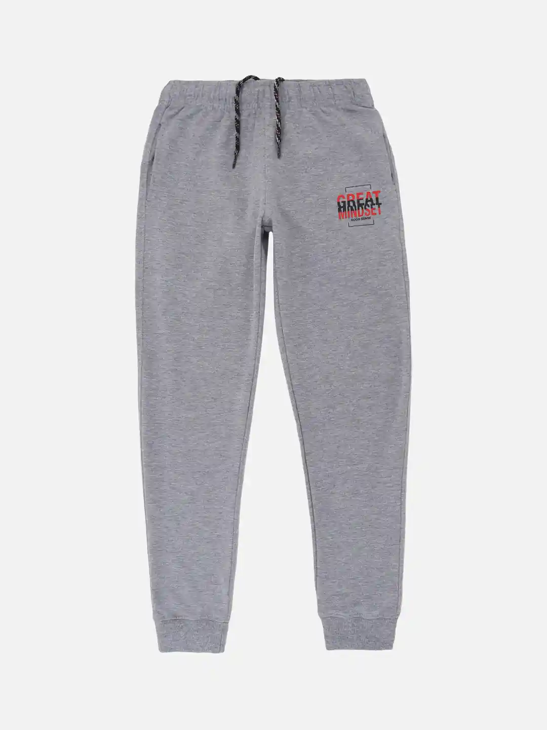 Buy DYCA Boys Grey Melange Solid Cotton Joggers Track Pants for