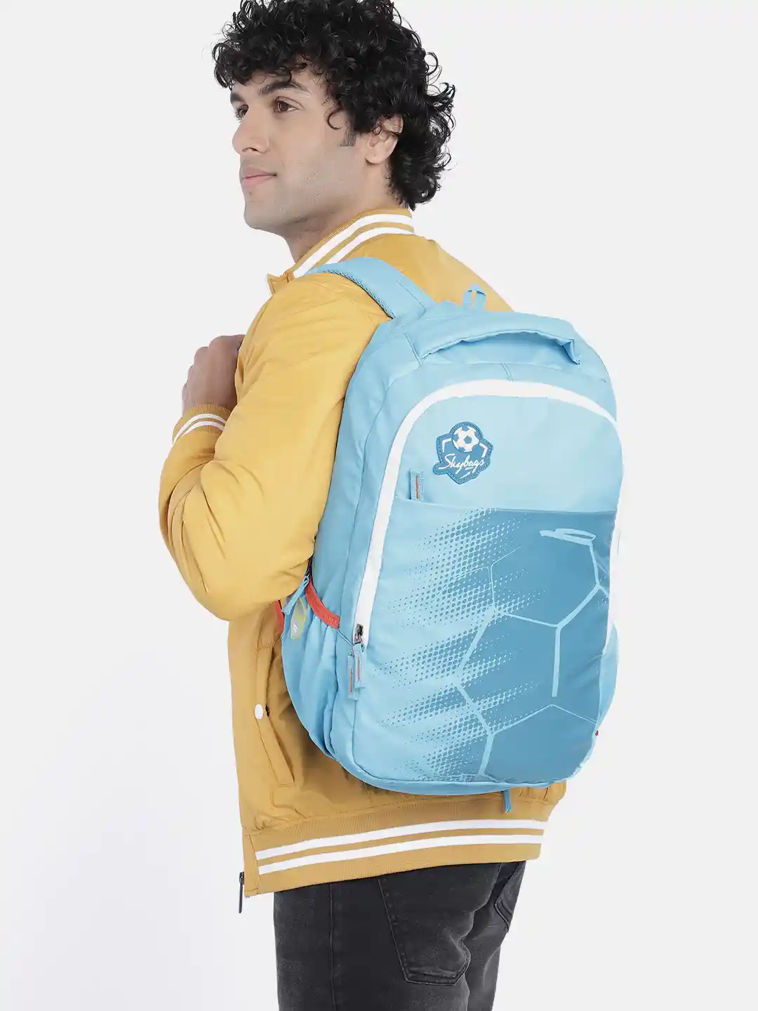 Buy Skybags Unisex Blue Graphic Printed Backpack with Rain Cover