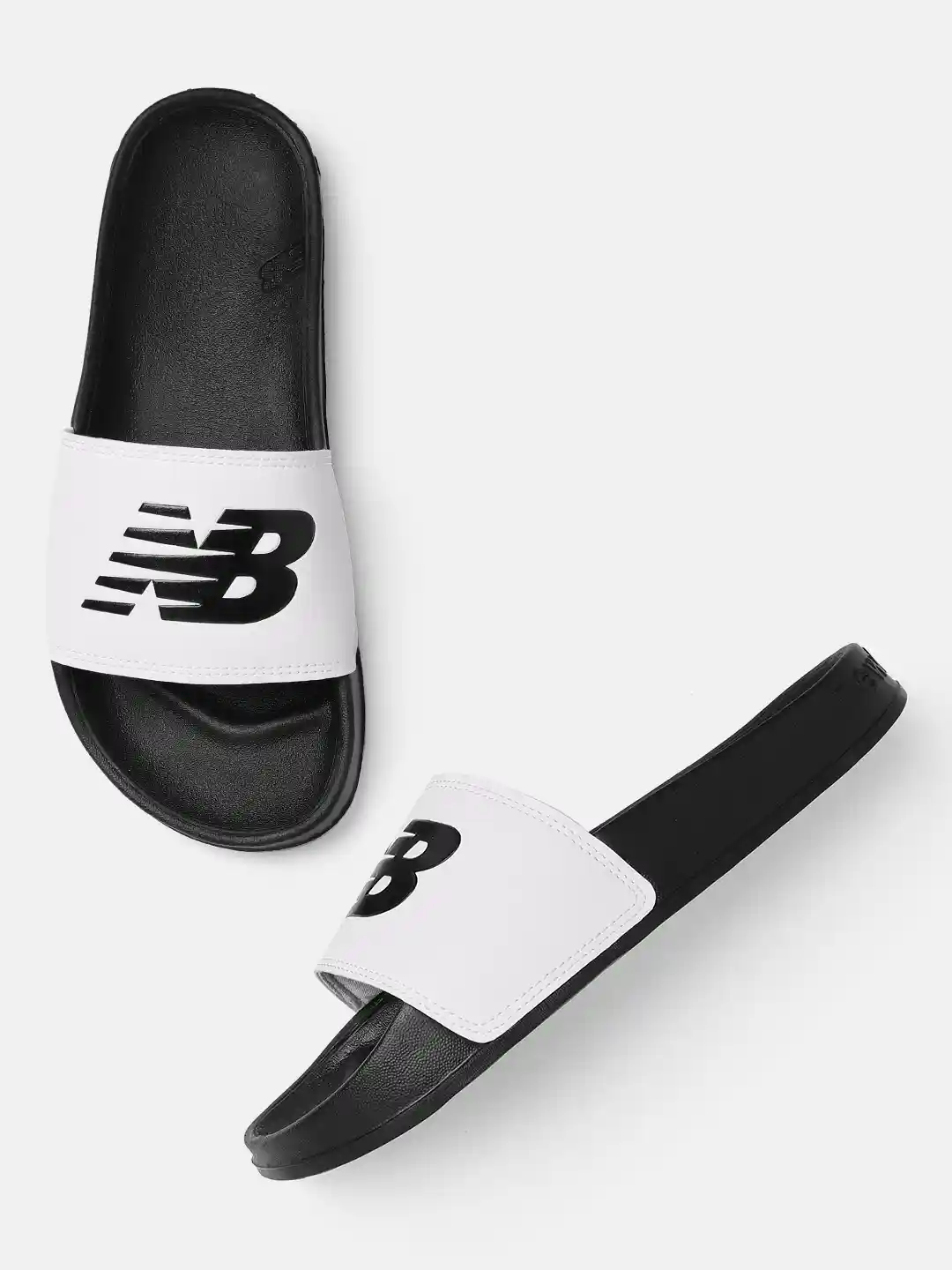 Buy New Balance Men Brand Logo Embossed Sliders Flip Flops for