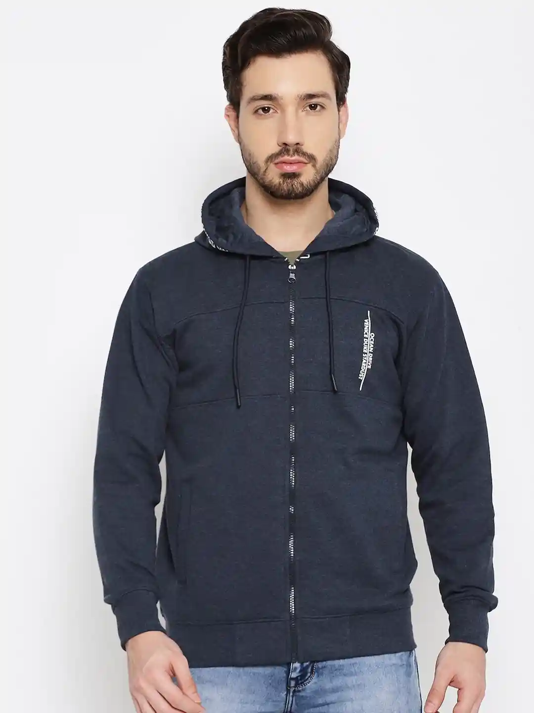 Buy Duke Men Navy Blue Hooded Fleece Sweatshirt Sweatshirts for