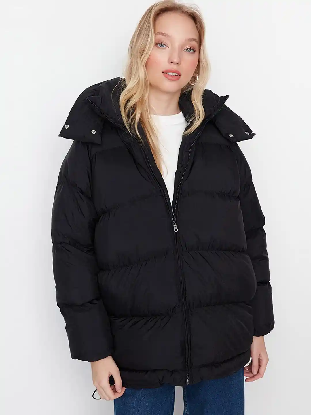 Trendyol Mock Collar Zip Closure Puffer Jacket