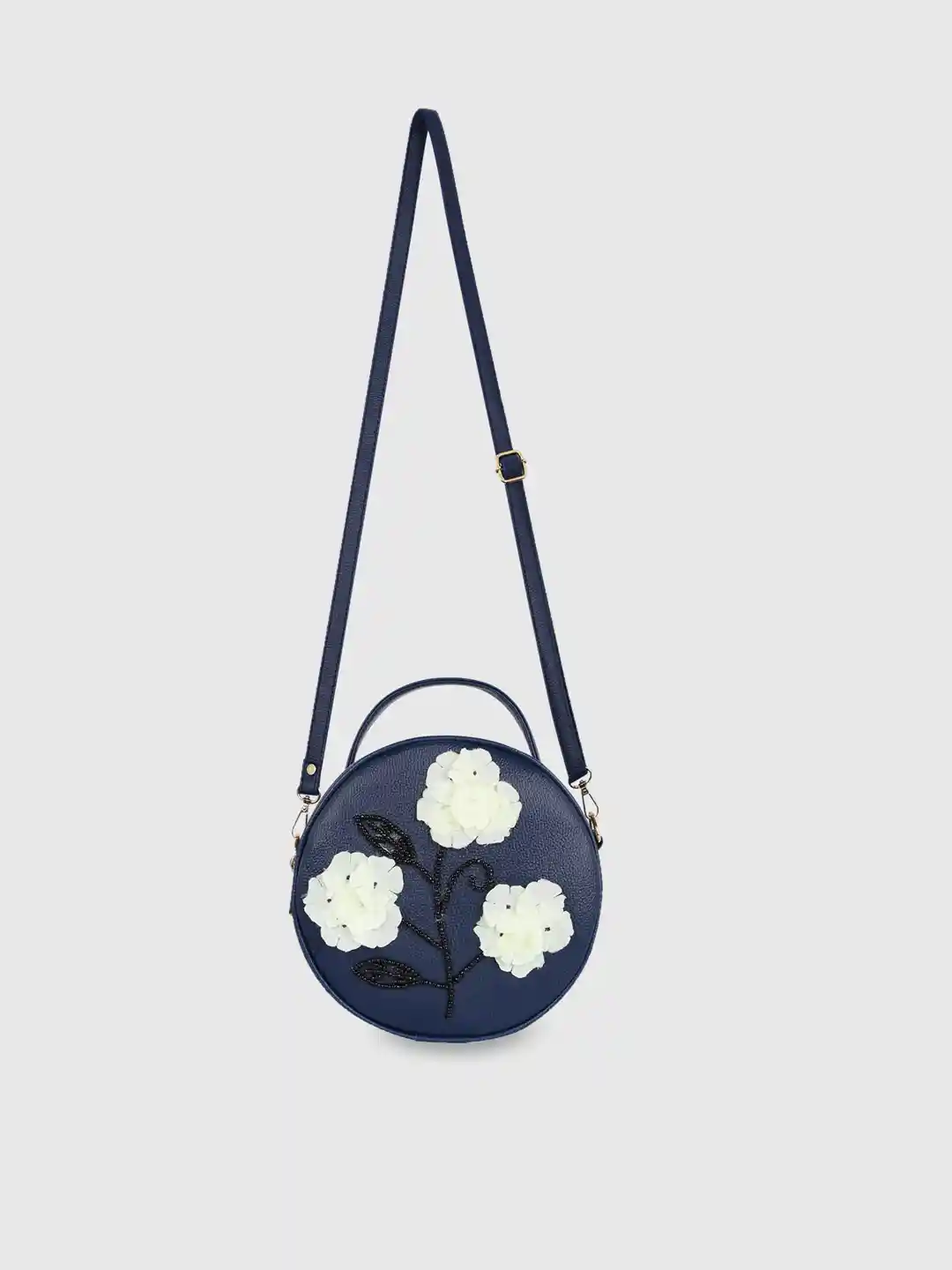 Buy Bagsy Malone Blue PU Structured Sling Bag Handbags for Women