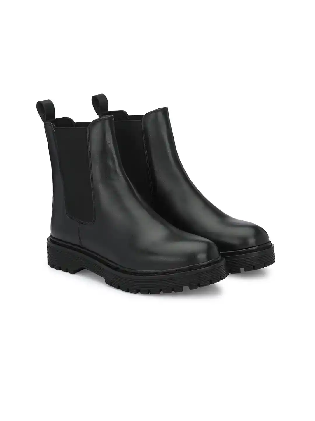 Buy Delize Women Black Synthetic Leather Chelsea Boots Boots for