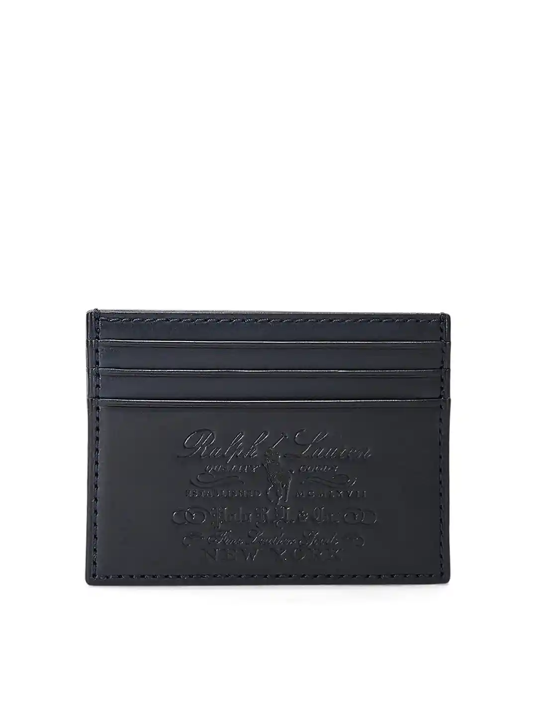 Buy Polo Ralph Lauren Men Navy Blue Leather Card Holder Wallets