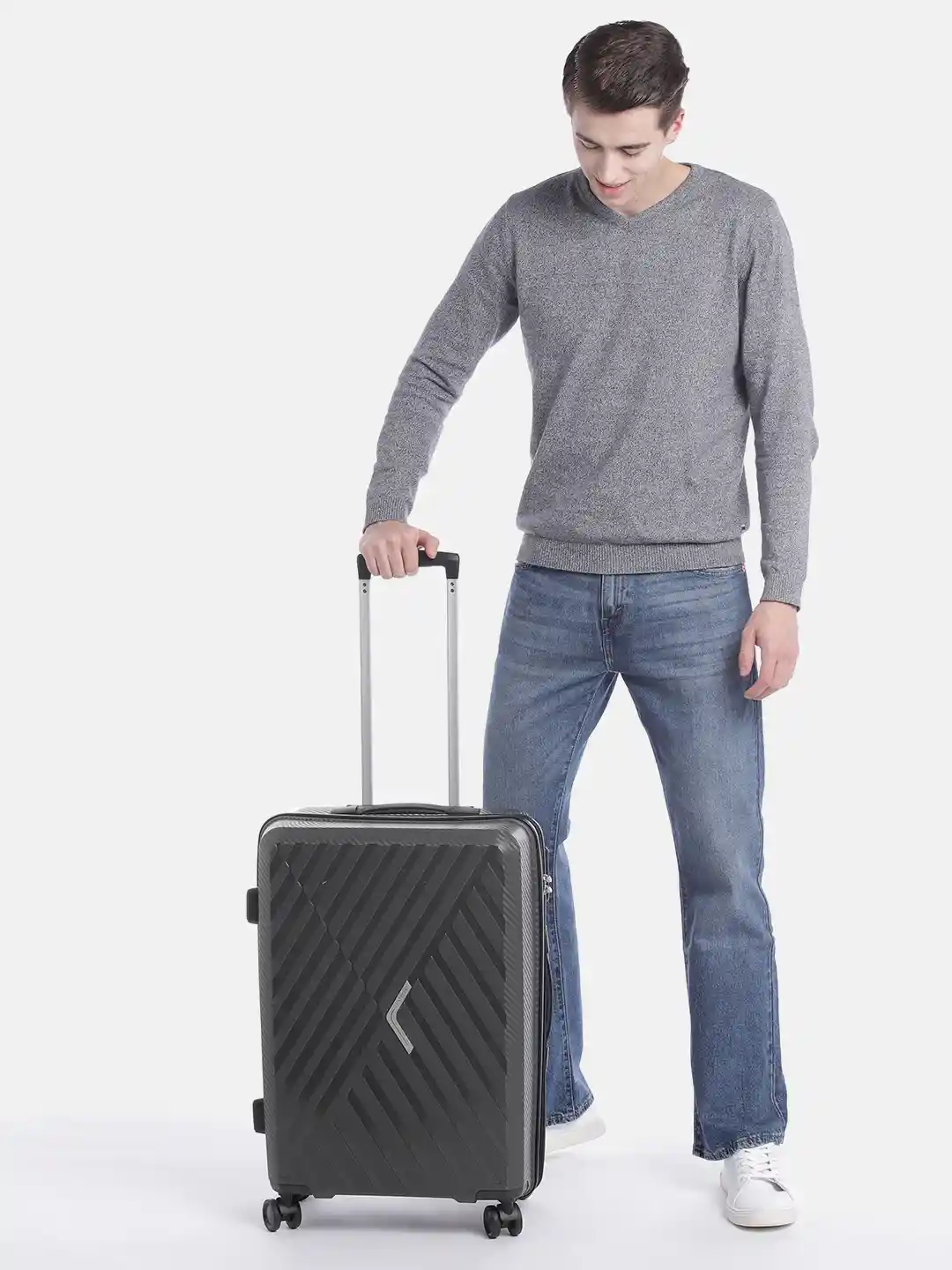 Aristocrat CROSS STROLLY Solid 360 Degree Rotation Medium Hard Trolley 