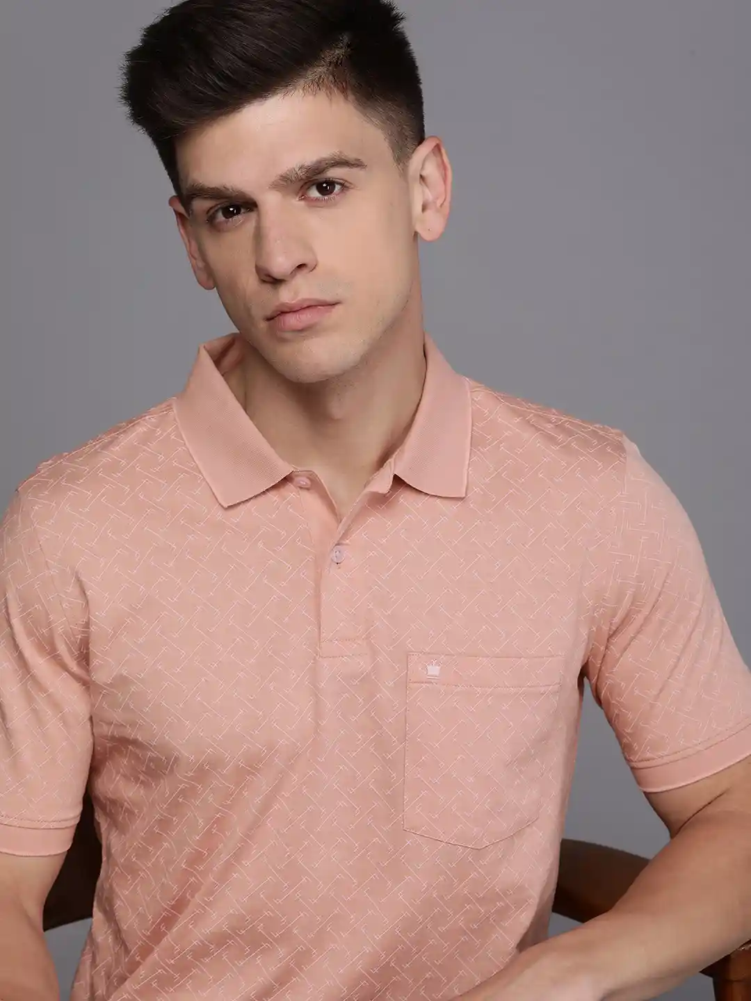 Embroidered Polo Rose Gold Polo Shirt Louis Philippe Men Rose Gold