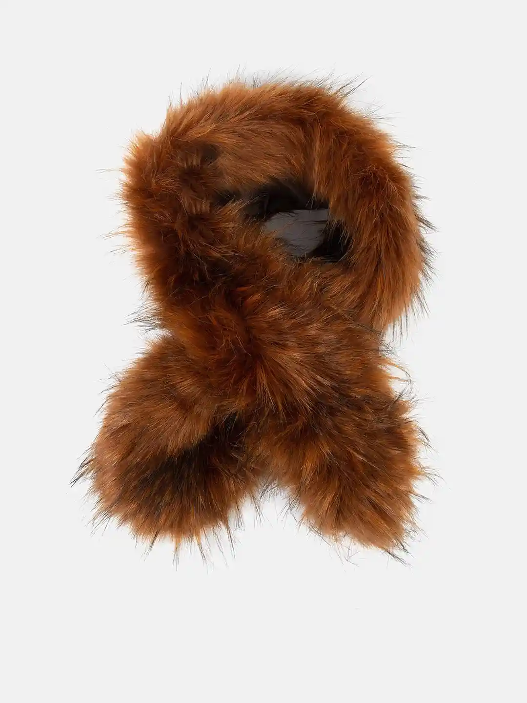 fur ファッション MASU FUR PRINT SILK SCARF BROWN
