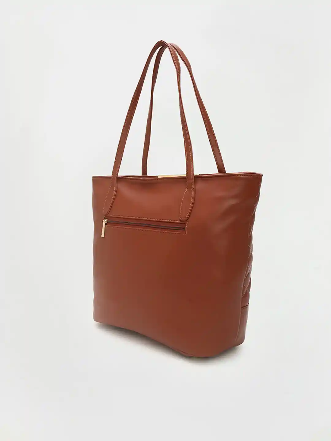 Buy CODE by Lifestyle Tan Textured Shopper Shoulder Bag with