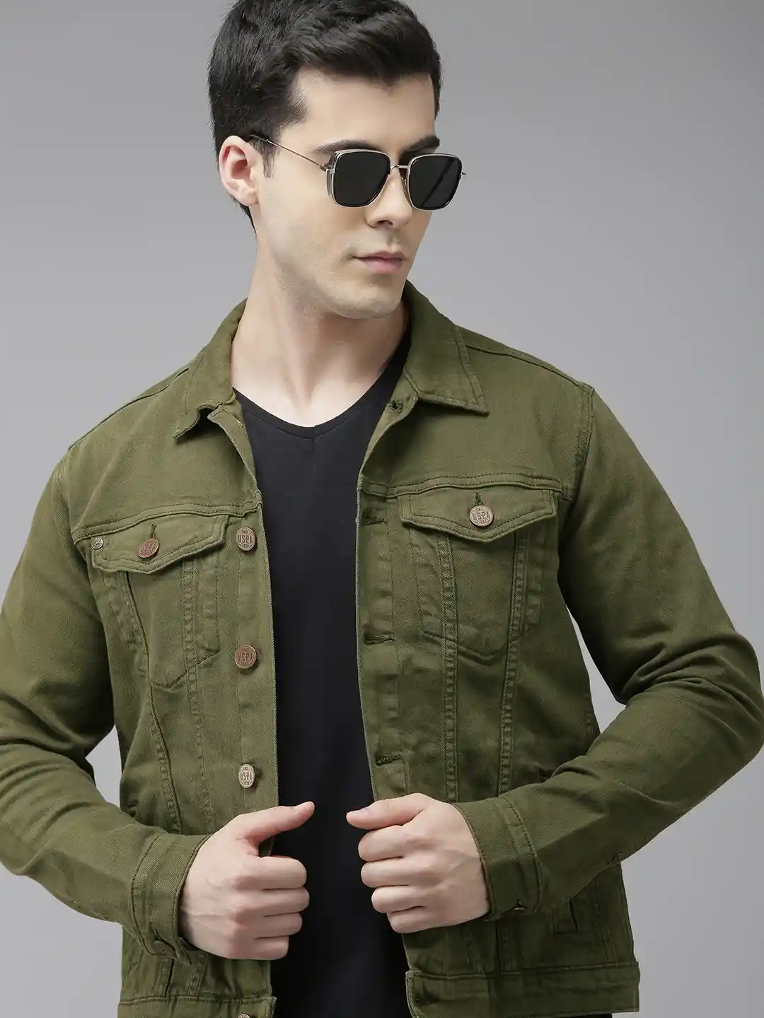 Buy U S Polo Assn Denim Co Men Olive Green Long Sleeves Denim