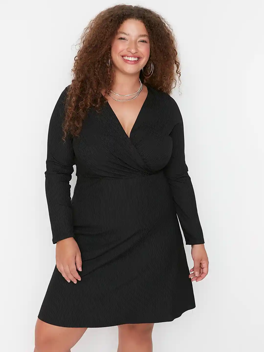 Buy Trendyol Women Plus Size Black Wrap Dress Dresses for Women