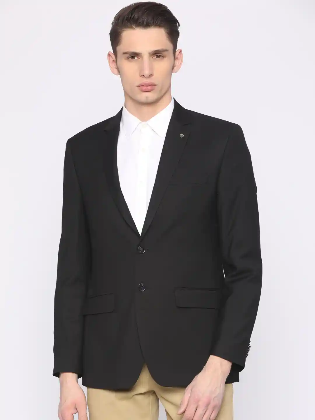 Buy Park Avenue Men Black Slim Fit Single-Breasted Formal Blazer