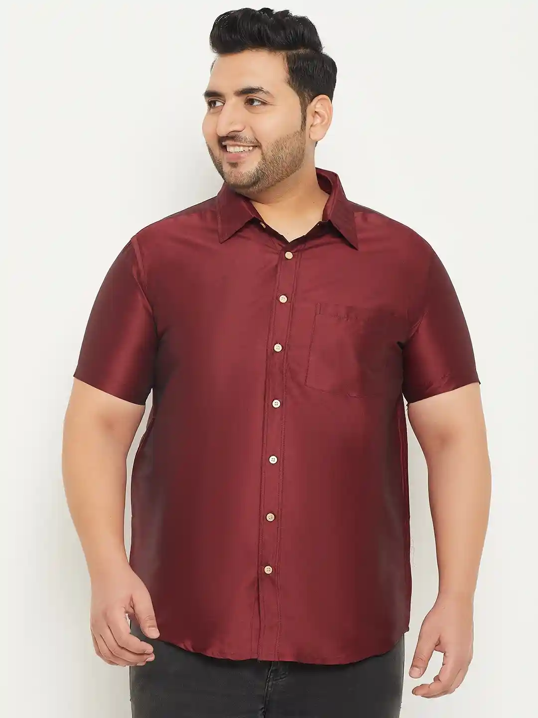 Buy bigbanana Men Plus Size Red Comfort Casual Shirt Shirts for