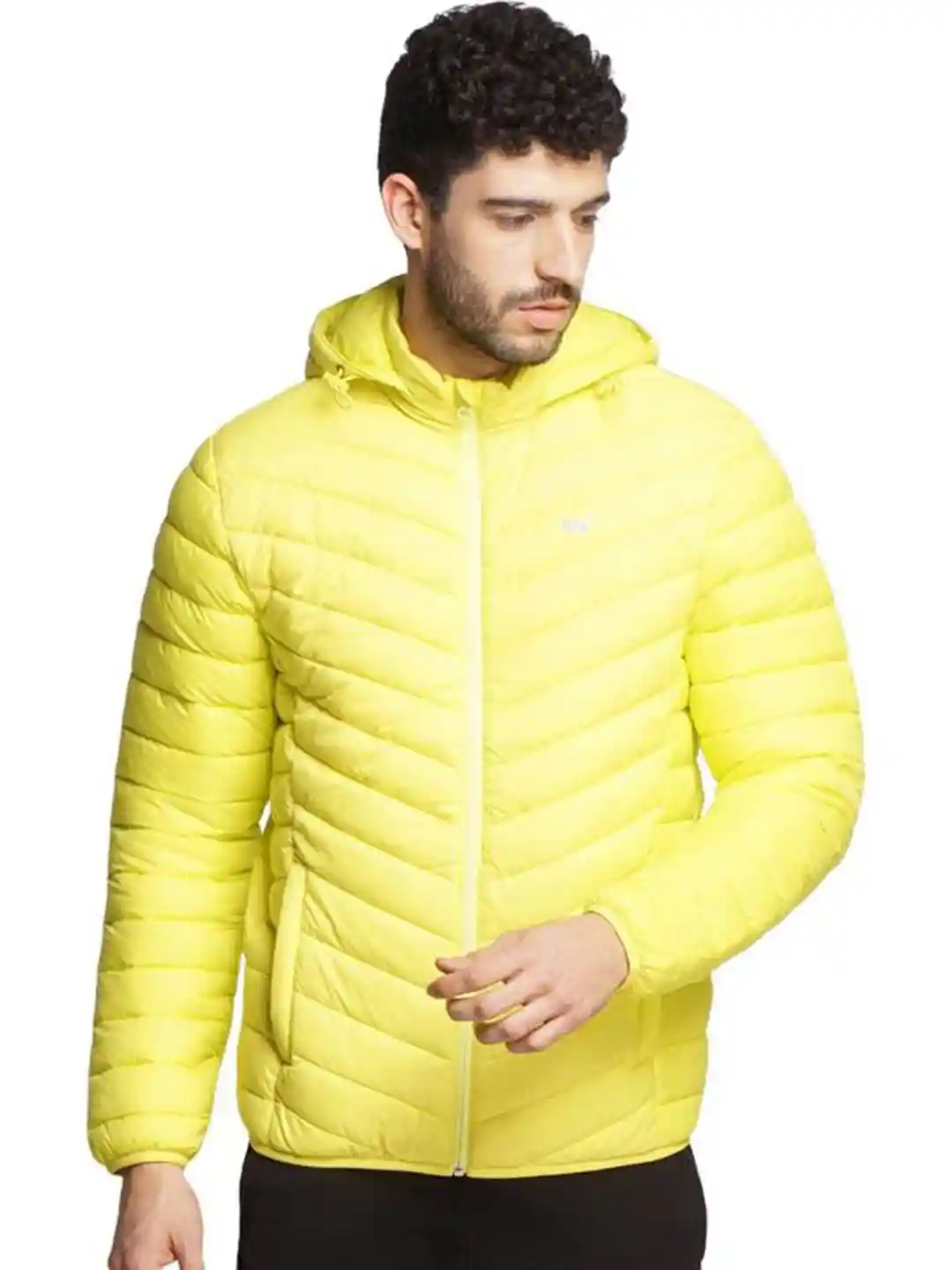 Buy Wildcraft Men Yellow Water Resistant Puffer Hooded Jacket