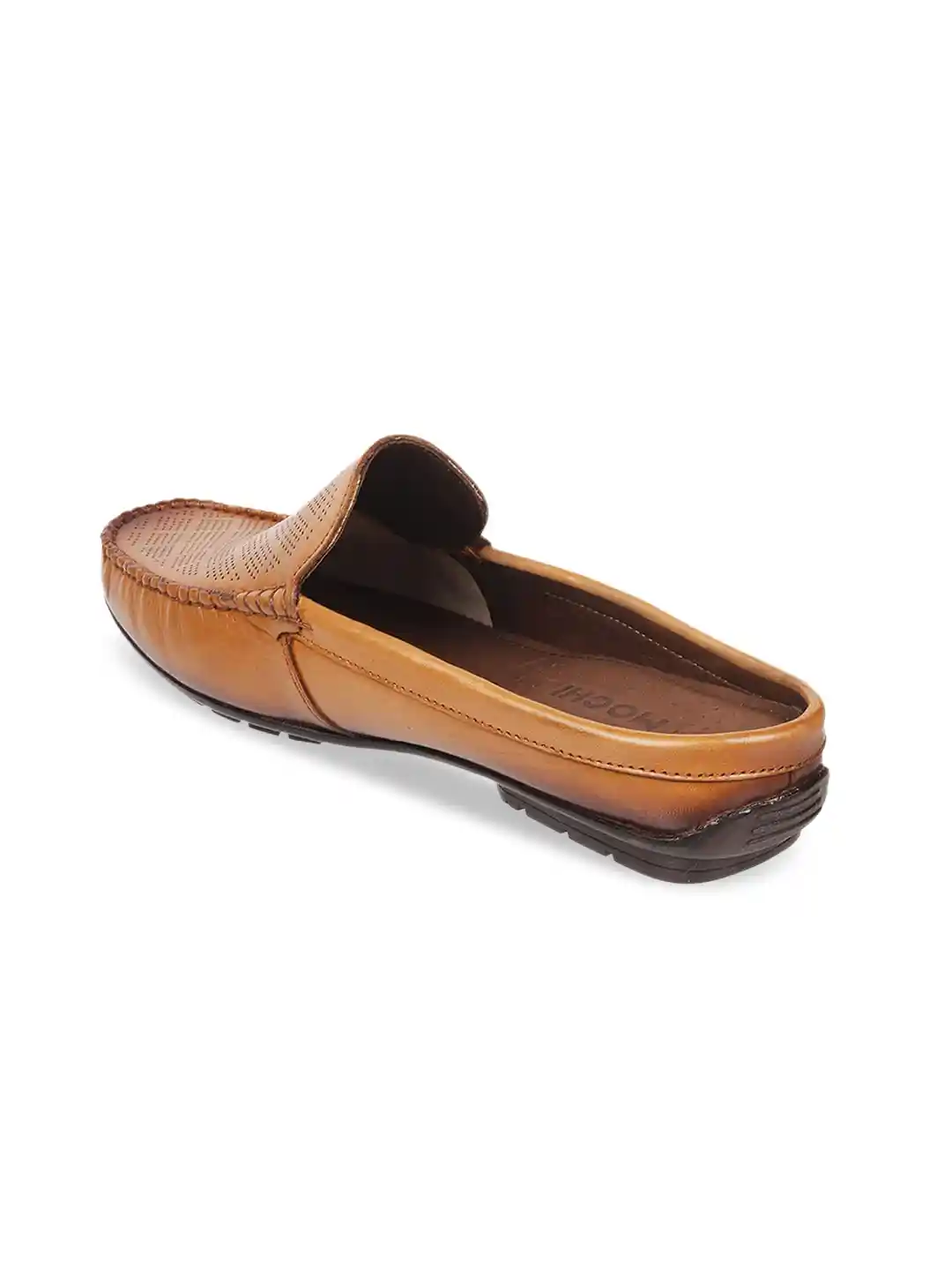 Buy Mochi Men Tan Textured Leather Loafers Casual Shoes for Men