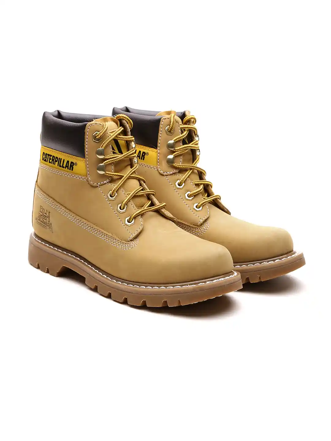 Buy CAT Men Brown Solid Leather High-Top Trekking Shoes Casual