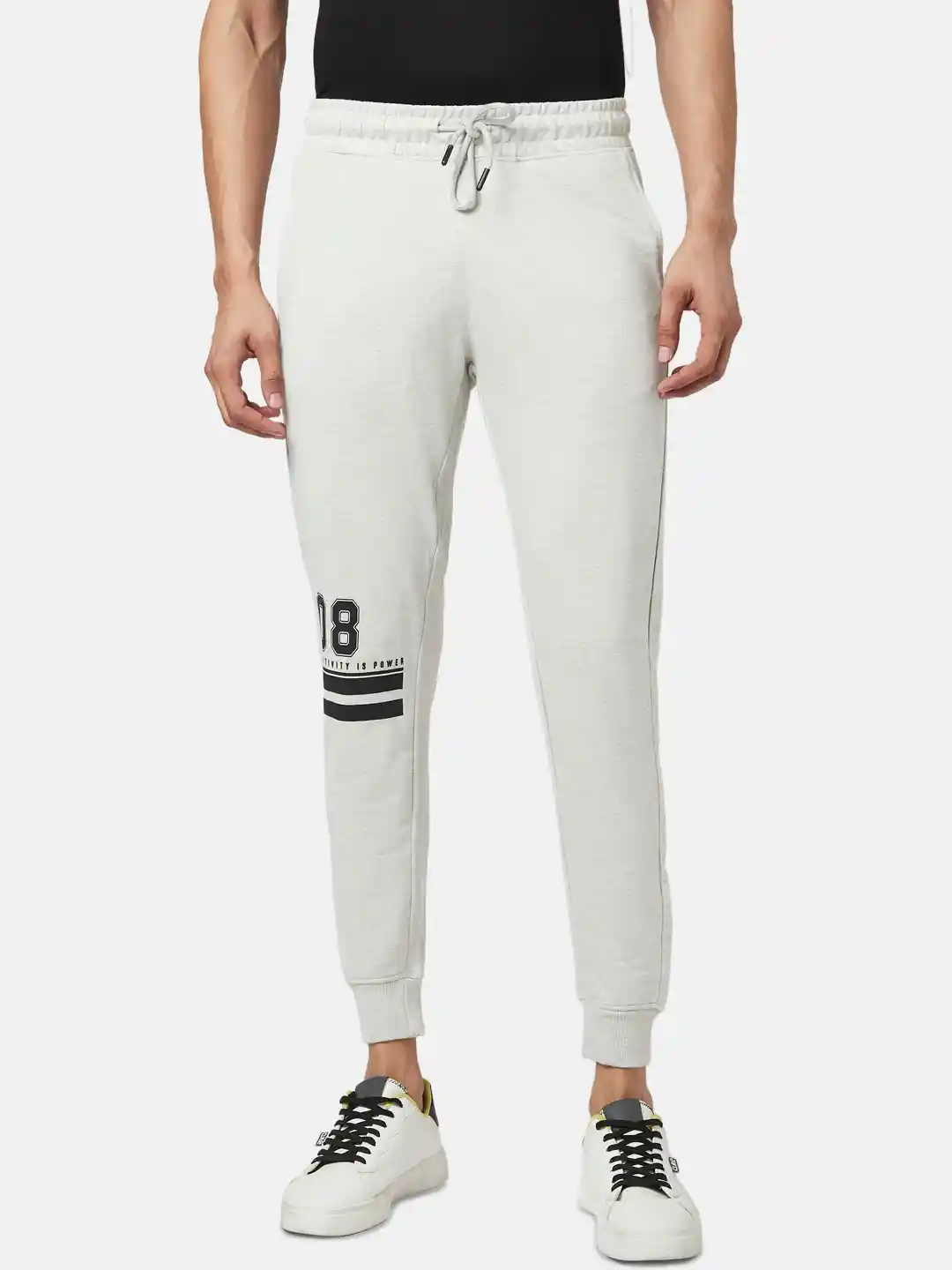 Buy People Men Off White Slim Fit Joggers Track Pants for Men