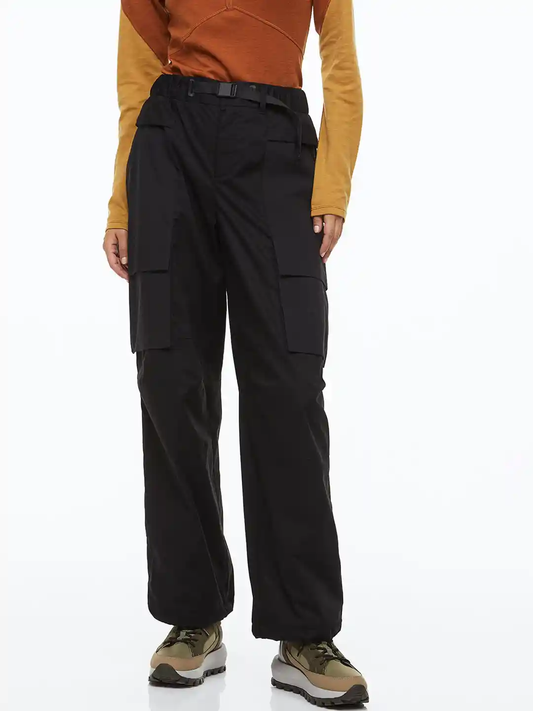 Buy H&M Women Black Water-Repellent Outdoor Trousers Trousers